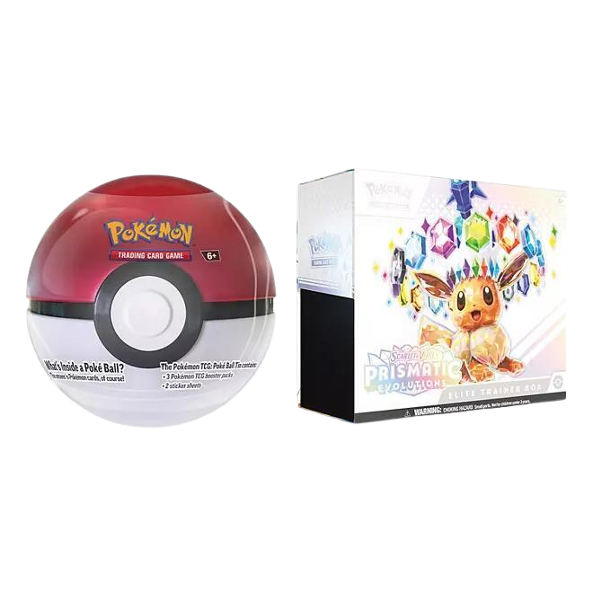 Sam's Club Prismatic Evolutions Elite Trainer Box and Pokéball